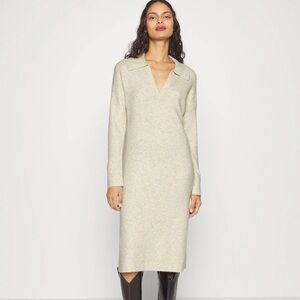 Abercrombie Cream Knit Dress Midi